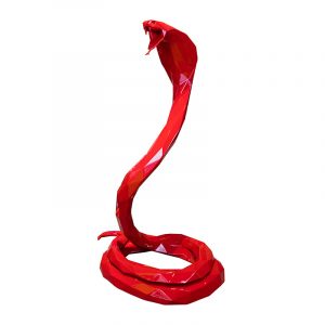 1H907002 Sculpture Serpent Chine Fabricant Rouge