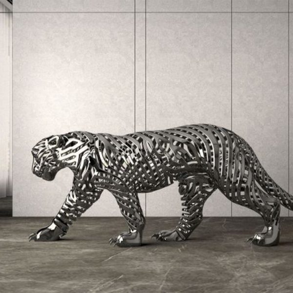 1L408002 Leopard Sculpture Stainless Steel Supplier (3)