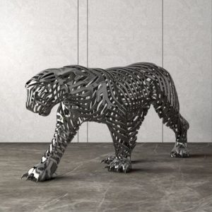 1L408002 Leopard Sculpture Stainless Steel Supplier (4)