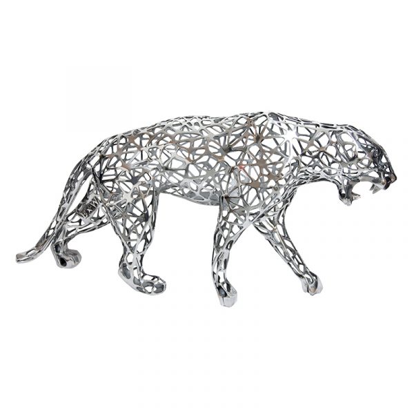 Leopard Sculpture Stainless Steel