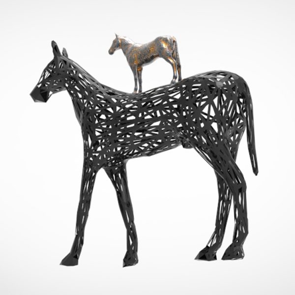 Black Horse Sculpture Modern Art Deco (6)