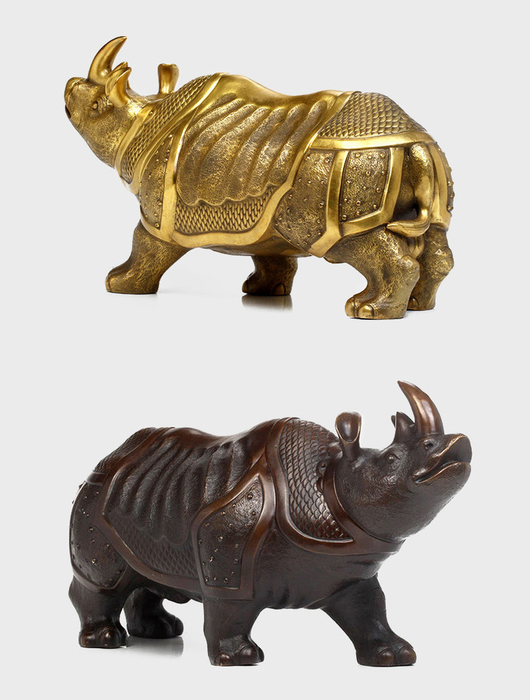 1I904063 Brass Rhinoceros Feng Shui Products (8)