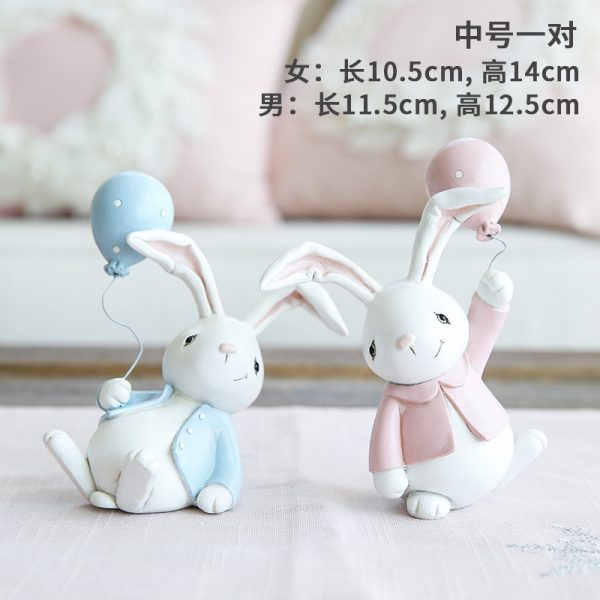 1I820001 Resin Easter Bunny Figurines Plastic (1)