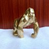 1L204009 Gold Gorilla Statue Beeld
