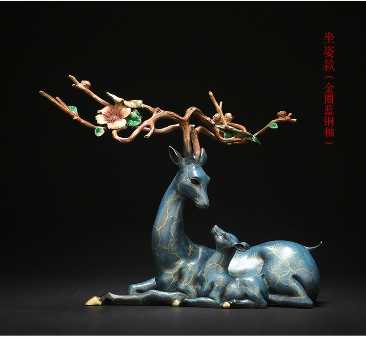 Feng Shui Deer Statue Brass Detail (16)