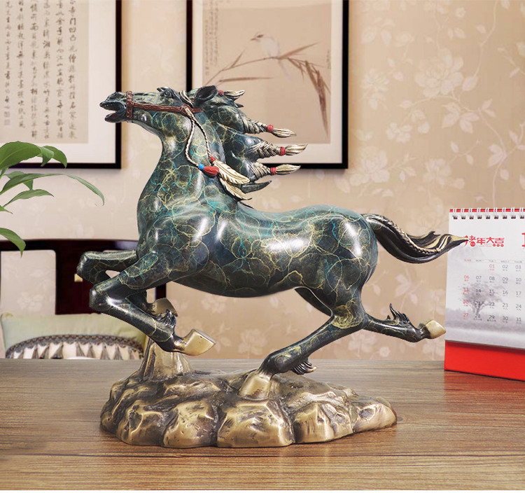 Feng Shui Running Horses Statue Detail (3)