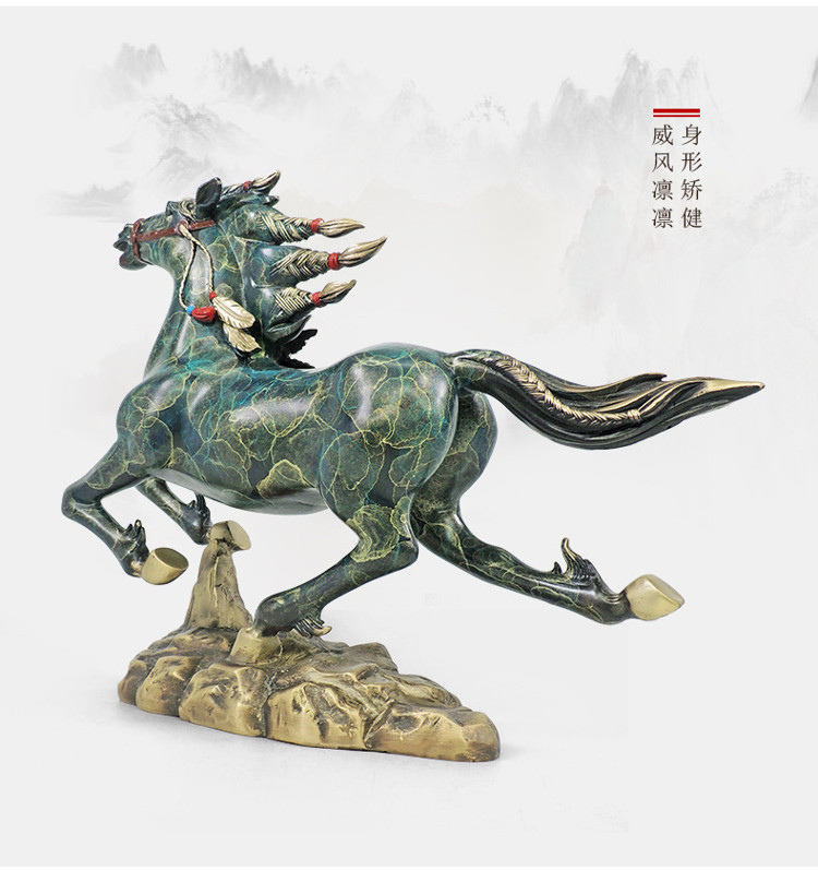 Feng Shui Running Horses Statue Detail (5)