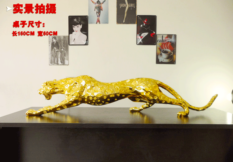 1J604006 Golden Leopard Statue Wholesale (9)