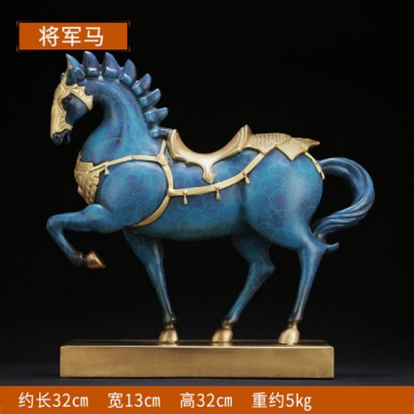 1I904033 Brass Horse Ornament General Horse (13)