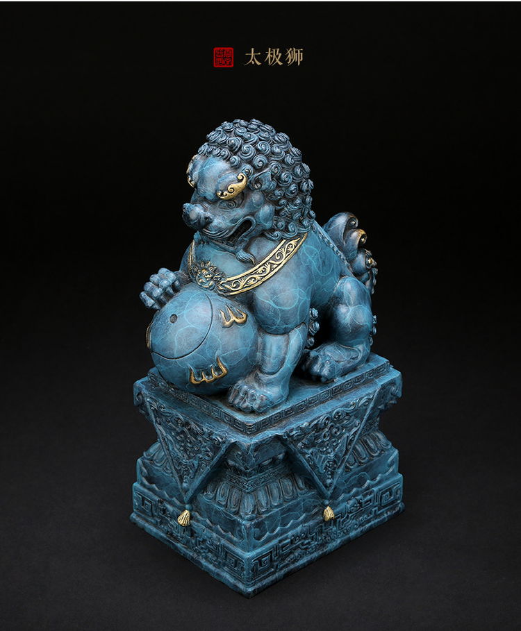 1I904034 Chinese Guardian Lion Statue (13)