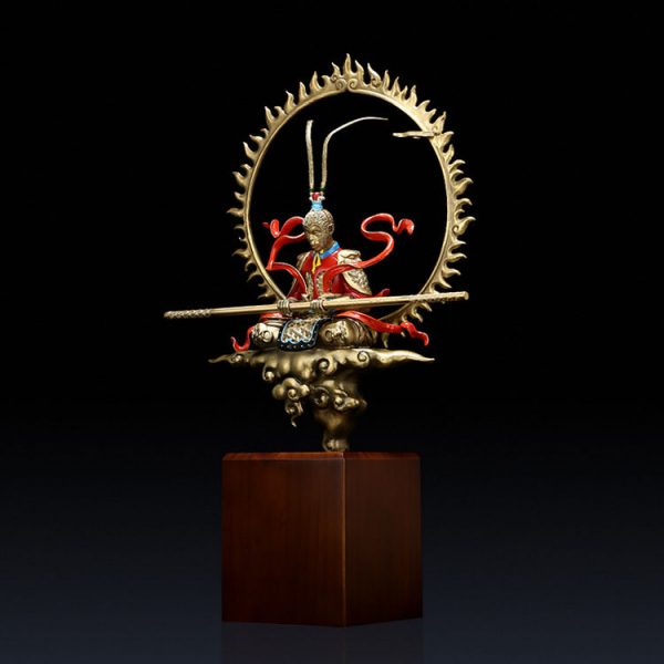 1I904050 Song Wukong Statue Brass (14)