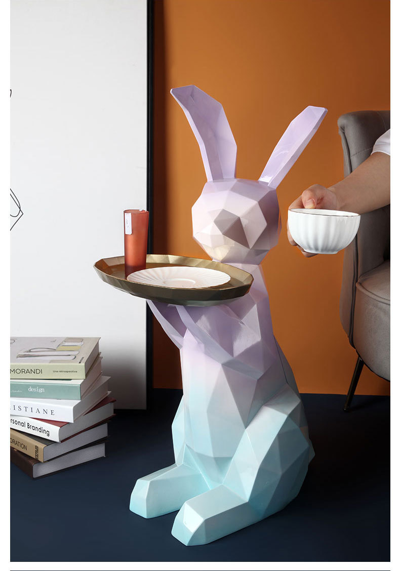1JC21038 Resin Rabbit Statues Serveware (13)