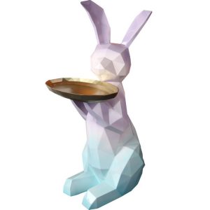 1JC21038 Посуда для статуй кроликов из смолы (2)