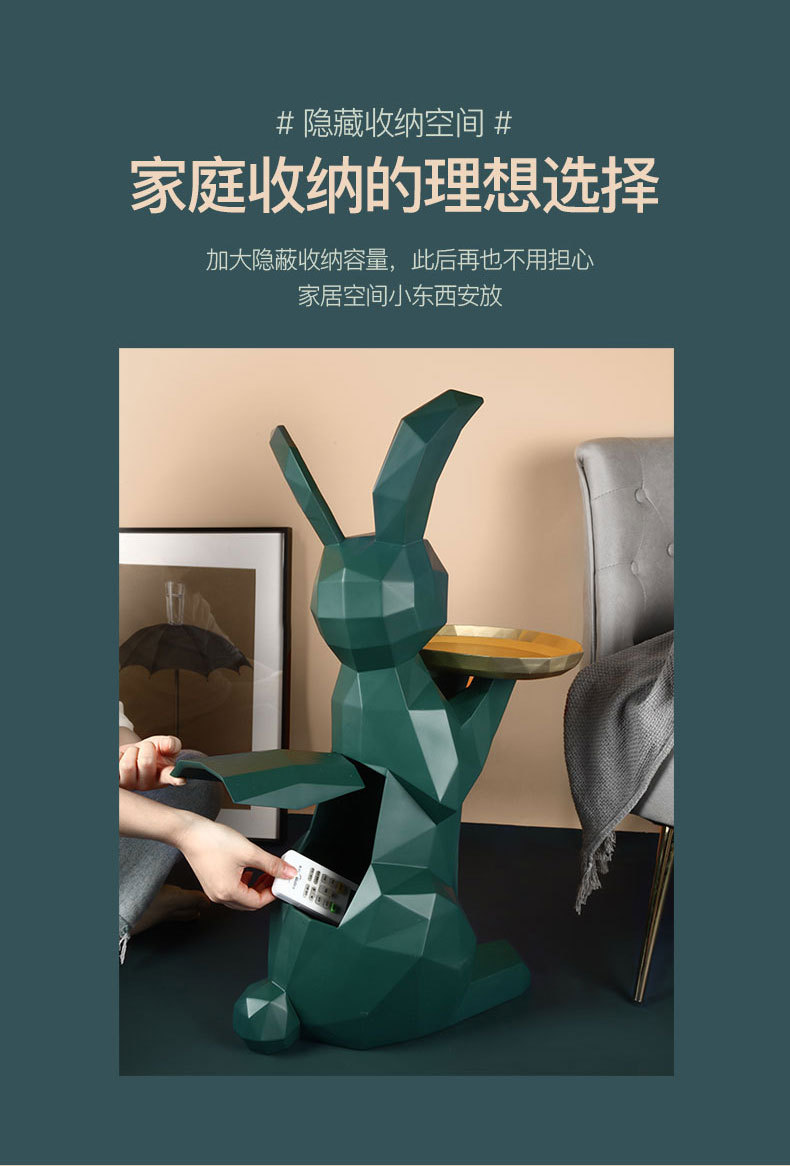 1JC21038 Resin Rabbit Statues Serveware (8)