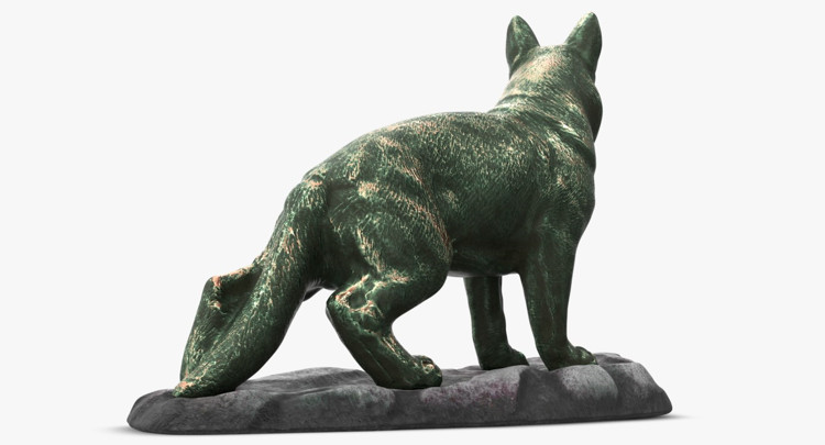 1I801001 Bronze German Shepherd Statue (4)