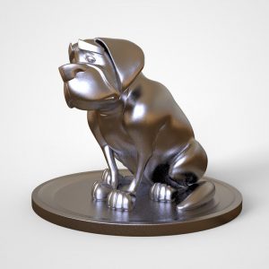 1I801014 Silver Dog Statue Resin (1)