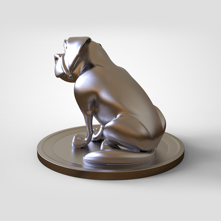 1I801014 Silver Dog Statue Resin (6)