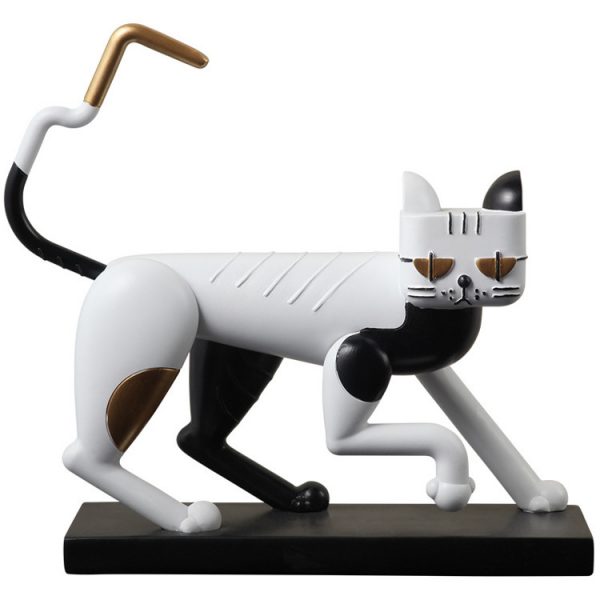 1JC21083 Statue De Chat Resin Cat (5)