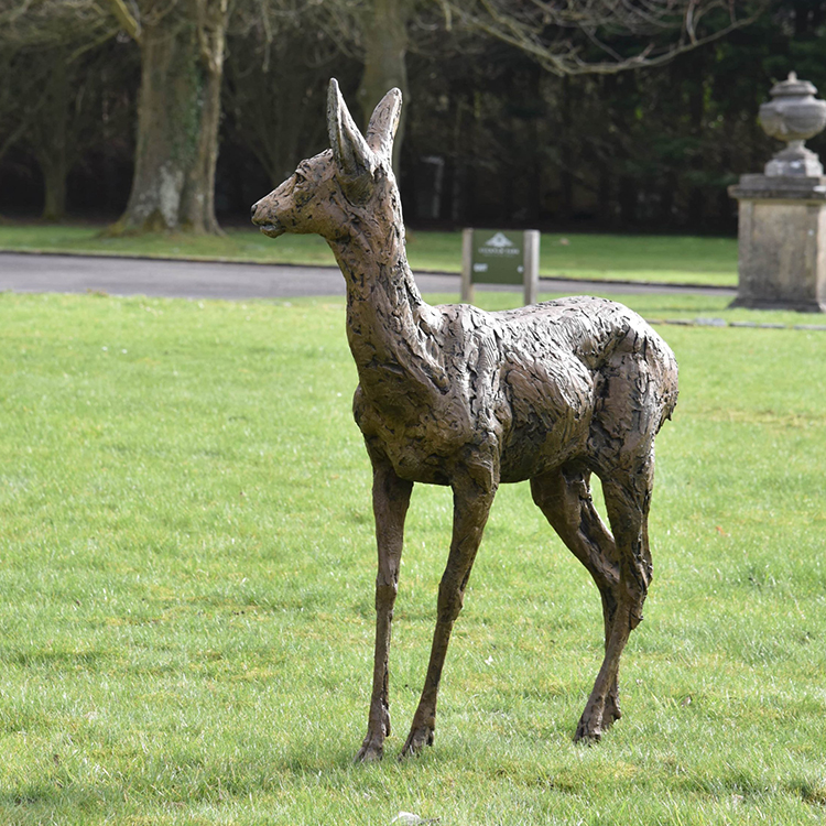1JA19007 Bronze Deer Statues Garden Maker (6)