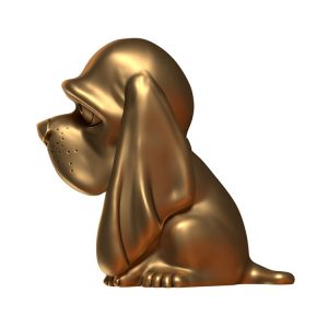 1I801021 Bloodhound Statue Resin Gold (1)