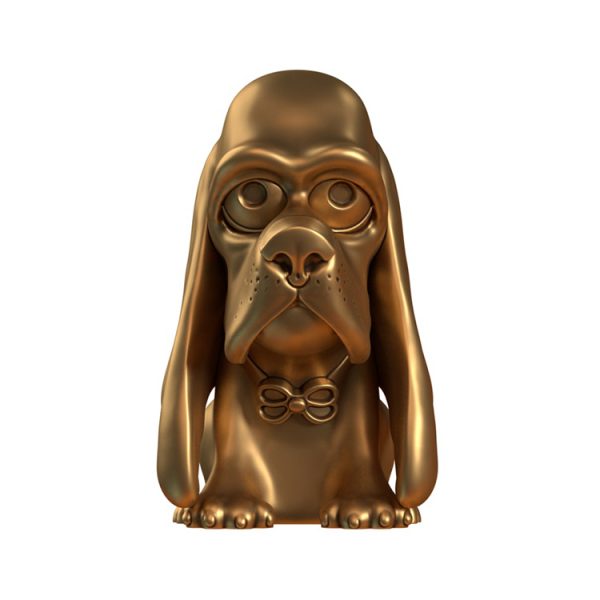 1I801021 Bloodhound Statue Resin Gold (2)
