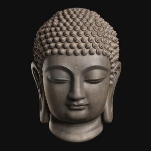 1I805008 Buddha Head Statue Bronze (1)