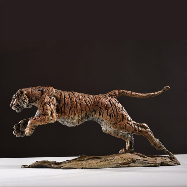 1JA16012 Tiger Statue Home Decor Bronze (3)