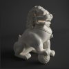Foo Dog Statue White Porcelain (1)