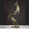 1JA20003 Boxing Hares Sculpture Bronze (3)
