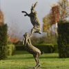 1JA20003 Boxing Hares Sculpture Bronze (6)