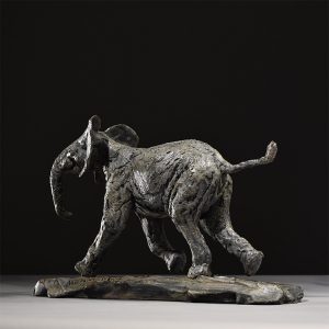 1JA20007 Elephant Calf Sculpture Bronze Maker (1)