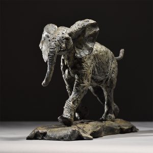 1JA20007 Elephant Calf Sculpture Bronze Maker (2)