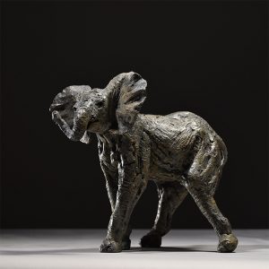 1JA20008 Sculpture d'éléphant en bronze Chine Maker (2)