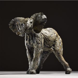 1JA20008 Sculpture d'éléphant en bronze Chine Maker (3)