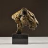 1JA21001 Lioness Head Sculpture Bronze (1)