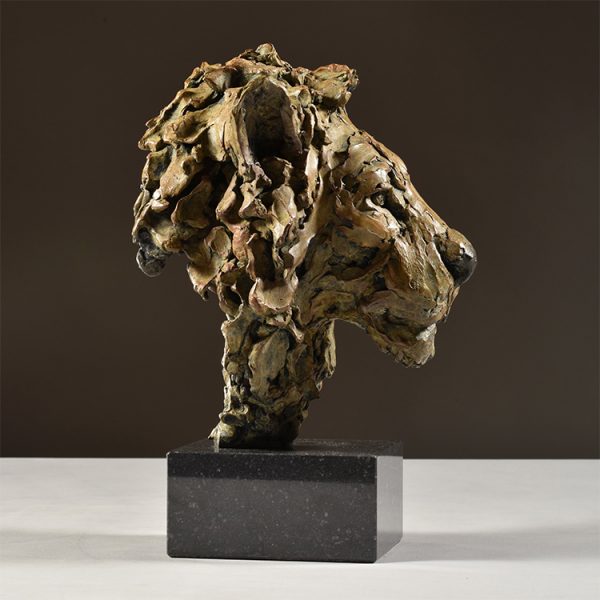 1JA21002 Bronze Lion Head Sculpture (1)