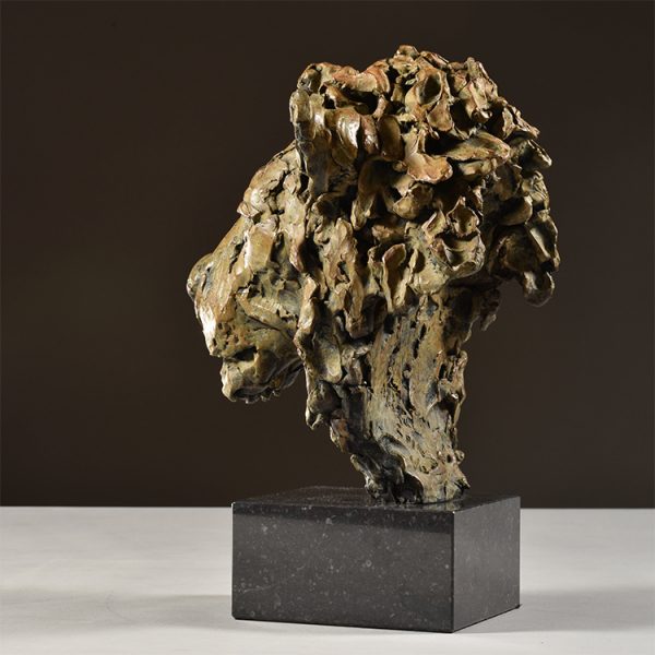 1JA21002 Bronze Lion Head Sculpture (4)