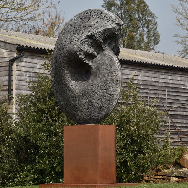 1JA21006 Ammonite Garden Sculpture Metal (7)