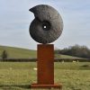 1JA21008 Ammonite Statue Garden Metal Decor (1)