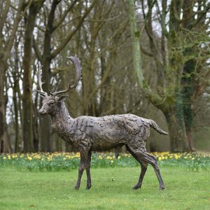 1JA22006 Bronze Deer Statue Life Size (5)