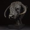 1JA22012 Bull Head Sculpture Bronze (3)