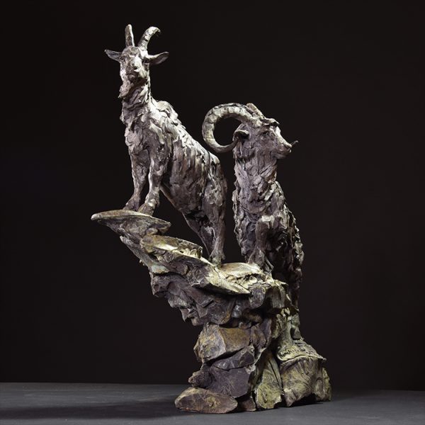 1JA23003 Life Size Goat Statue Bronze (4)