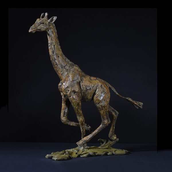 1JA26002 Metal Giraffe Statue Large Size (3)
