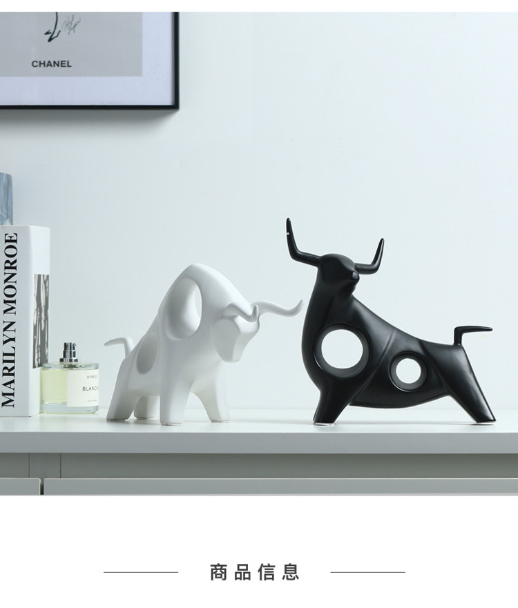 1JC21014 White Bull Statue Ceramic Online Sale (6)