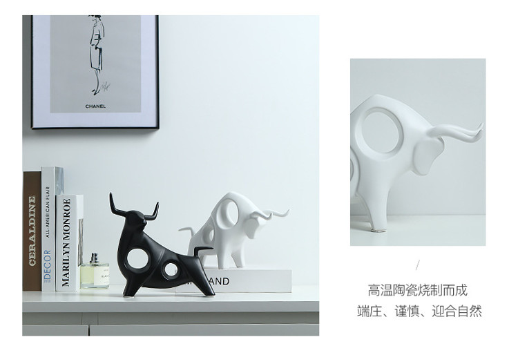 1JC21014 White Bull Statue Ceramic Online Sale (9)