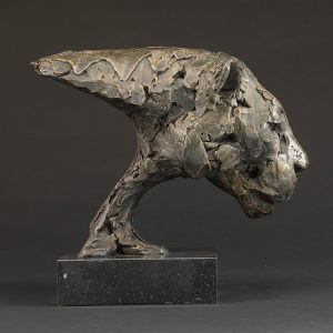 1JB11014 Statuette de tête d'animal Bronze Maker
