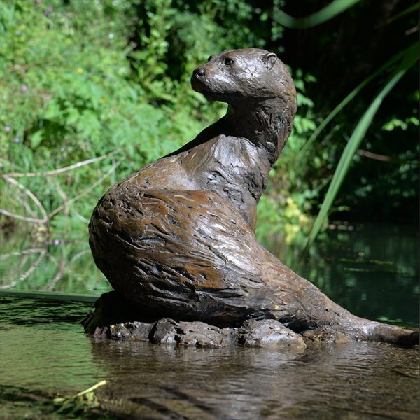 1JB11019 Otter Garden Statue Bronze Maker