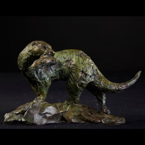 1JB11021 Bronze Otter Sculpture Life Size