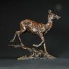 1JB12009 Deer Garden Statue Bronze (2)