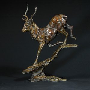 1JB12010 야외 사슴 동상 청동 예술 (1)